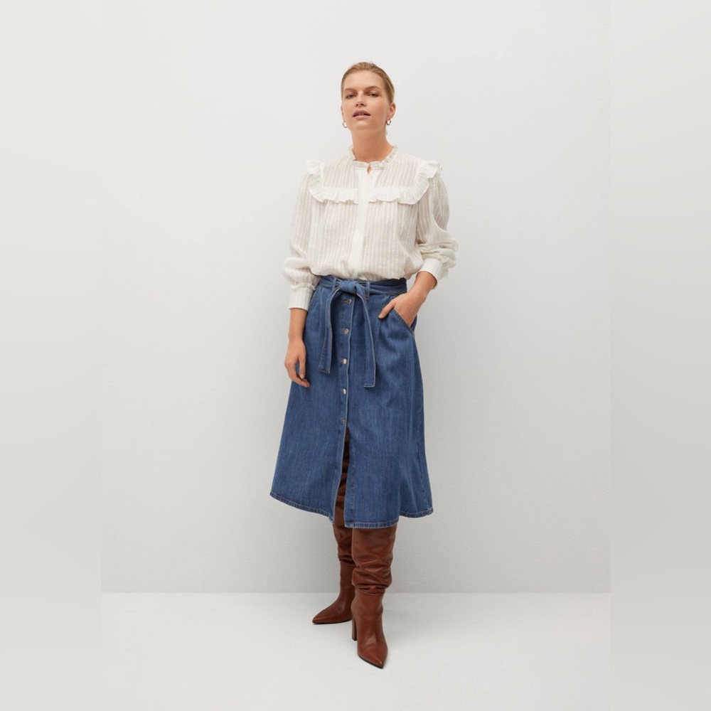 Mango Flared denim skirt XS - Picture 3 of 8
